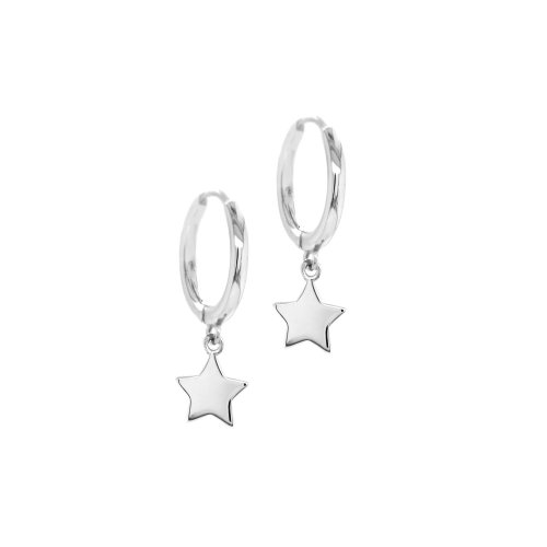 Sterling Silver Plain Star Huggies (HUG-1047)