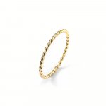 Silver Gold Plated Plain Rope Midi Ring (R-1325-G)