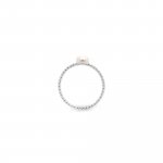 Sterling Silver Rhodium Plated Pearl Bubble Ring (R-1577)