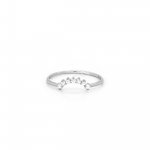 Sterling Silver RH Plated CZ Sunrise Stacking Ring (R-1585)
