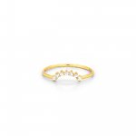 Sterling Silver Gold Plated CZ Sunrise Stacking Ring (R-1585-G)