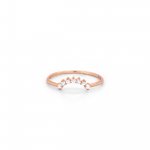 Sterling Silver Rose Gold Plated CZ Sunrise Stacking Ring (R-1585-R)