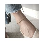 Sterling Silver Curb with Square Anklet (ANK-1086)