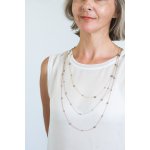 Sterling Silver Black Bezelled Cubic by Yard Necklace (N-1379)