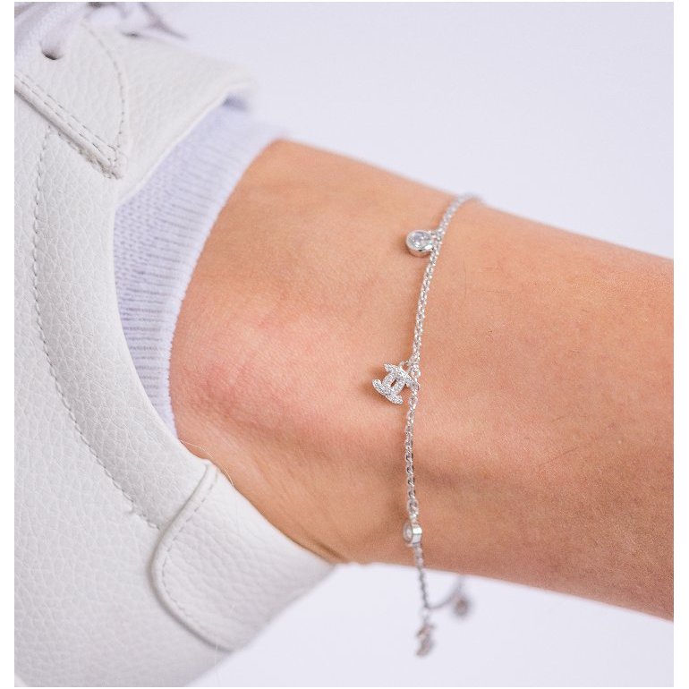 Sterling Silver Cḣanel Inspired Anklet (ANK-1075) - House of Jewellery