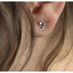 Sterling Silver Plain Man in the Moon Studs (ST-1458)