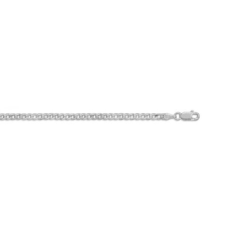 Silver Basic Curb Chain Rhodium Plated 3.0mm (GD80-RH)
