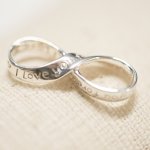 Plain Sterling Silver "I Love You Forever" Engraved Infinity Pendant (P-1193)