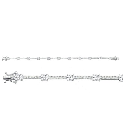Silver Plain CZ Tennis Bracelet (BR-CZ-111)