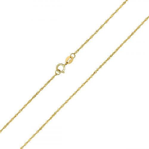 14K Yellow Gold Chain Necklace Singapore 1.10mm(SING020)