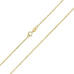 14K Yellow Gold Chain Necklace Singapore 1.10mm(SING020)