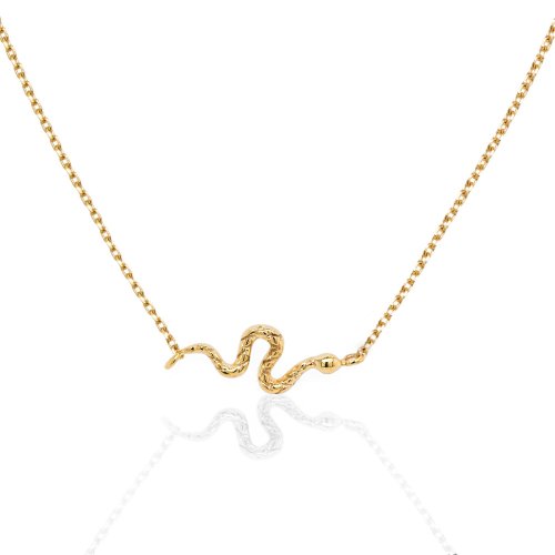 10K Yellow Gold Minimal Snake Necklace (GC-10-1177)