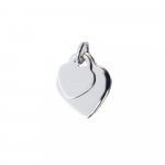 Silver Double Heart Dog-Tag Pendant (DT-H-103)
