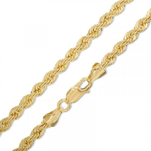 Sterling Silver Gold Plated Basic Rope Chain 3.9mm (ROPE80-G)