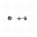Silver Plain Love Knot Stud Earrings 4mm Rhodium Plated (ST-1004)