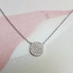 Sterling Silver CZ Round Necklace (N-1058)