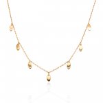 10k Yellow Gold Plain Oval Drops Necklace (GC-10-1178)