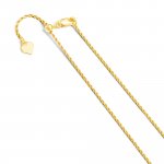 Sterling Silver Adjustable Gold Plated Rope Chain (ROPE30-G-ADJ)