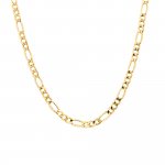 Sterling Silver Gold Plated Flat Figaro Chain 6mm (FIGFLAT140-G)