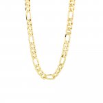 Sterling Silver Gold Vermeil Flat Figaro Chain (FIG160-G)