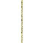 Sterling Silver Gold Vermeil Flat Figaro 80 Chain Bracelet 3.4mm (BR-1374)