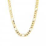 Sterling Silver Gold Vermeil Flat Figaro Chain 7.8mm (FIG180-G)