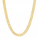 Sterling Silver Gold Vermeil Flat Curb Chain 6mm (GD140-G)