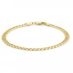 Sterling Silver Gold Plated Flat Curb chain 6.8mm (GDFLAT160-G)