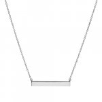Sterling Silver Plain Bar Necklace (N-1083)