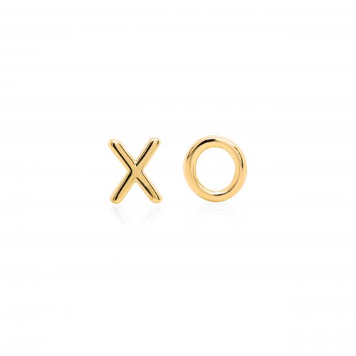 10K Yellow Gold X&#039;s and O&#039;s Studs (GE-10-1098)