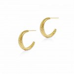 Sterling Silver Gold Vermeil Croissant Hoops (HP-1083)