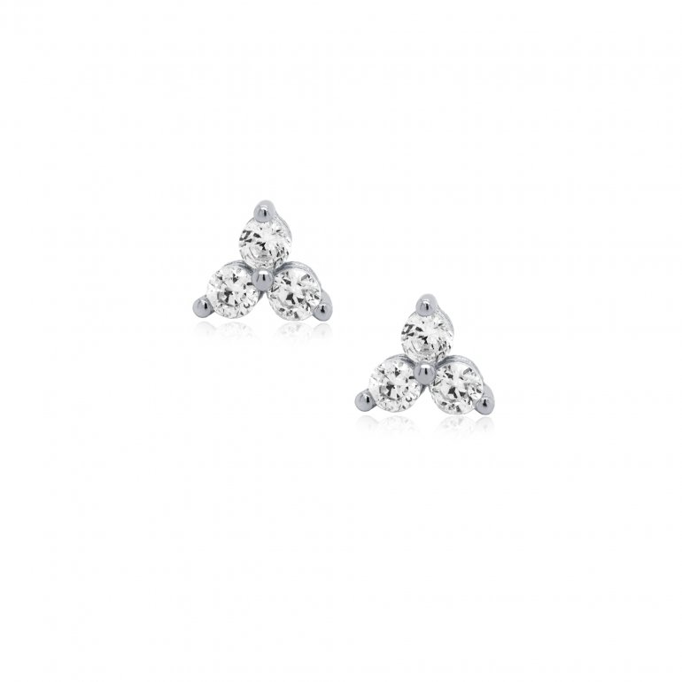 Sterling Silver CZ Cluster Prong Stud (ST-1512) - House of Jewellery