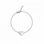 Sterling Silver Flat Heart Bracelet (BR-1380)