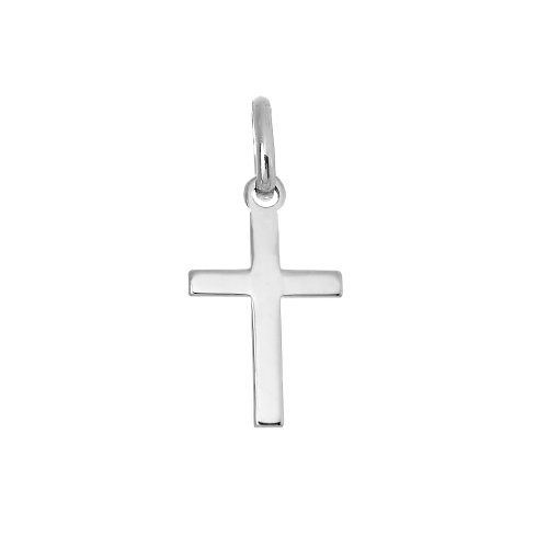 Silver Plain Flat Cross Pendant, Extra Small (CR-1055)