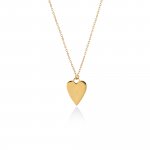 10K Yellow Gold Plain Elongated Heart Necklace (GC-10-1180)
