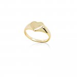 Sterling Silver Gold Plated Heart Signet Ring (R-1587-G)