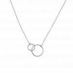 Sterling Silver Plain Large Interlocking Ring Necklace (N-1120)
