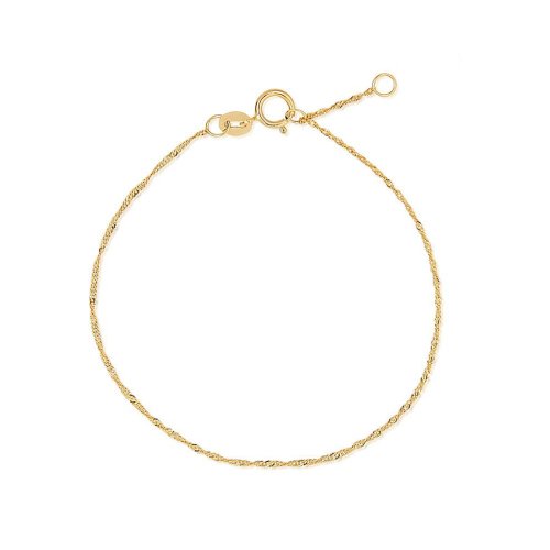 10K Yellow Gold Singapore Chain Bracelet 1.3mm (GB-10-1005) - House of ...