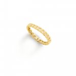 Sterling Silver Gold Vermeil Curb Stacking Ring  (R-1589-G)