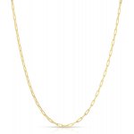 Gold Plated Sterling Silver Paperclip Link Chain 1.8mm (PPC60-G)
