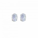 Silver Oval CZ Stud Birthstone Earrings (ST-1339-JUN)