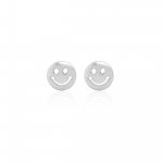 Sterling Silver Plain Smiley Face Studs (ST-1529)
