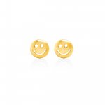 Sterling Silver Plain Smiley Face Studs (ST-1529)