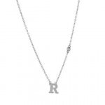 Sterling Silver Alphabet and CZ Necklace (N-1472)