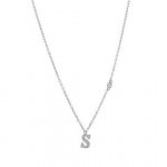 Sterling Silver Alphabet and CZ Necklace (N-1472)