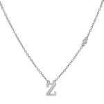 Sterling Silver Alphabet and CZ Necklace (N-1472)