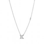 Sterling Silver Alphabet and CZ Necklace (N-1472)