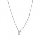 Sterling Silver Alphabet and CZ Necklace (N-1472)