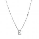 Sterling Silver Alphabet and CZ Necklace (N-1472)