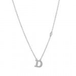 Sterling Silver Alphabet and CZ Necklace (N-1472)